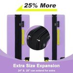 Merax Purple 3-Piece Hardshell Luggage Set with TSA Lock
