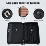 Merax Purple 3-Piece Hardshell Luggage Set with TSA Lock