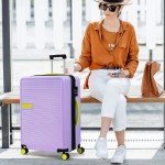 Merax Purple 3-Piece Hardshell Luggage Set with TSA Lock