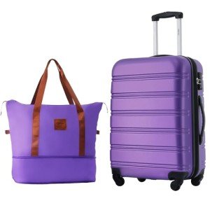 Merax 2-Piece Purple Hard Shell Luggage Set