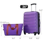 Merax 2-Piece Purple Hard Shell Luggage Set