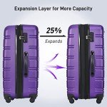 Merax 2-Piece Purple Hard Shell Luggage Set