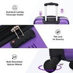 Merax 2-Piece Purple Hard Shell Luggage Set