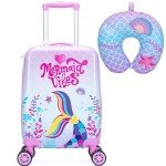 Cute Pink Mermaid Kids' 2-Piece Luggage Set