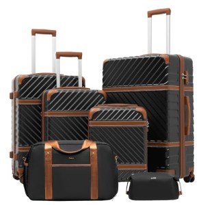 Coolife Hardshell Luggage Set with Spinner Wheels