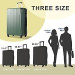 Merax Lightweight Expandable Spinner Luggage Set - Green