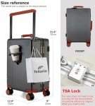 Feilario 20" Aluminum Frame Hardside Carry-On Suitcase