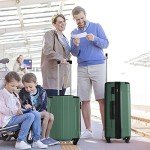 Merax Lightweight Expandable Spinner Luggage Set - Green