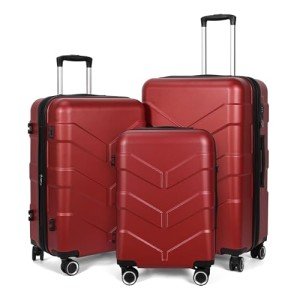 TILYMOL Red 3-Piece Hardside Luggage Set