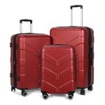 TILYMOL Red 3-Piece Hardside Luggage Set