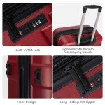 TILYMOL Red 3-Piece Hardside Luggage Set