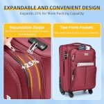 LARVENDER 3-Piece Expandable Softside Luggage Set