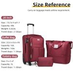 LARVENDER 3-Piece Expandable Softside Luggage Set