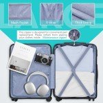 Light Blue 21" Hard Shell Carry On Suitcase