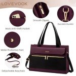 Lovevook Waterproof Leather Laptop Tote Bag for Women