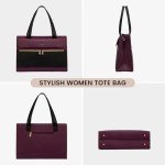 Lovevook Waterproof Leather Laptop Tote Bag for Women