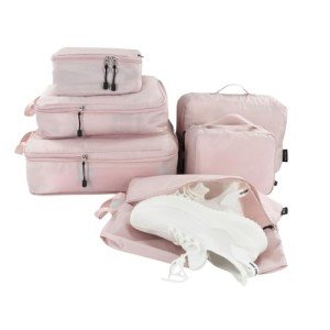 6 Piece Compression Packing Cubes Set - Pink