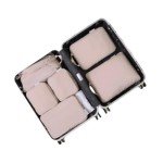 6 Piece Compression Packing Cubes Set - Pink