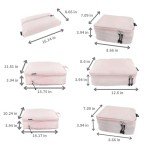 6 Piece Compression Packing Cubes Set - Pink