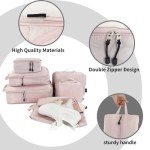 6 Piece Compression Packing Cubes Set - Pink