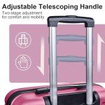 HOUAGI 3-Piece Lightweight Spinner Luggage Set - Rose Red