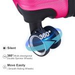 HOUAGI 3-Piece Lightweight Spinner Luggage Set - Rose Red