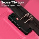 HOUAGI 3-Piece Lightweight Spinner Luggage Set - Rose Red