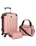 Chicago Rose Gold Hardside Spinner Luggage Set