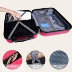 HOUAGI 3-Piece Lightweight Spinner Luggage Set - Rose Red