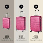 HOUAGI 3-Piece Lightweight Spinner Luggage Set - Rose Red