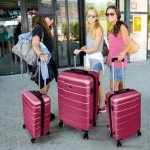 HOUAGI 3-Piece Lightweight Spinner Luggage Set - Rose Red