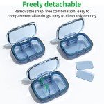 2 Pack Travel Pill Organizers with 3 Compartments
