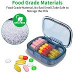 2 Pack Travel Pill Organizers with 3 Compartments