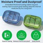 2 Pack Travel Pill Organizers with 3 Compartments
