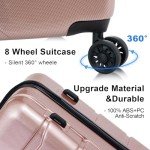 Merax 3-Piece Rosy Gold Hardshell Luggage Set