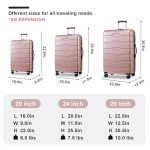 Merax 3-Piece Rosy Gold Hardshell Luggage Set
