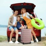 Merax 3-Piece Rosy Gold Hardshell Luggage Set