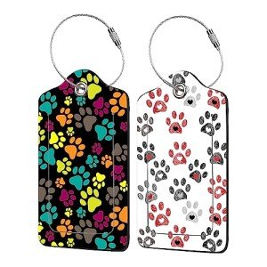 Paw Print Luggage Tags - 2 Pack Set