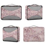 Rose Gold Leopard Print Packing Cubes – 4 Pack