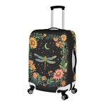 Flower Dragonfly Luggage Cover for 26-30 Inch Suitcases