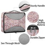 Rose Gold Leopard Print Packing Cubes – 4 Pack