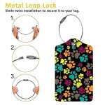 Paw Print Luggage Tags - 2 Pack Set
