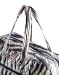 Zebra Pattern Cotton Quilted Weekend Duffel Bag