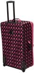Rockland Softside 4-Piece Luggage Set, Black/Pink Dot
