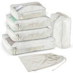 5 Piece Travel Packing Cubes Set with Laundry Bag