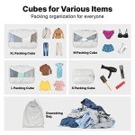5 Piece Travel Packing Cubes Set with Laundry Bag