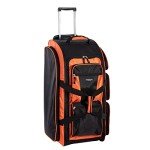 Bright Orange 30" Multi-Pocket Rolling Duffel Bag