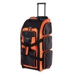 Bright Orange 30" Multi-Pocket Rolling Duffel Bag