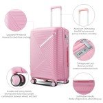 Lightweight 4-Piece Expandable Luggage Set (Pink)