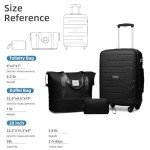 20-Inch Black Hard Shell Carry-On Suitcase Set